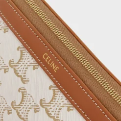 Sale SMALL COSMETIC POUCH IN TRIOMPHE CANVAS AND CALFSKIN Beauty Accessories | Travel