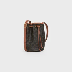 Fashion Small Drawstring bag in Triomphe Canvas and calfskin Women Triomphe Canvas | Categories·Cross-Body Bags