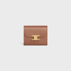 Best Small Flap Wallet TRIOMPHE in Shiny calfskin Women Triomphe | Categories·Wallets