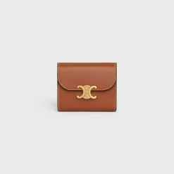 Outlet Small Flap Wallet TRIOMPHE in Shiny Smooth Lambskin Women Triomphe | Categories·Wallets