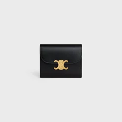 New Small Flap Wallet TRIOMPHE in Shiny calfskin Women Triomphe | Categories·Wallets