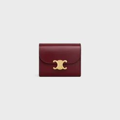 Best Small Flap Wallet TRIOMPHE in Shiny calfskin Women Triomphe | Categories·Wallets