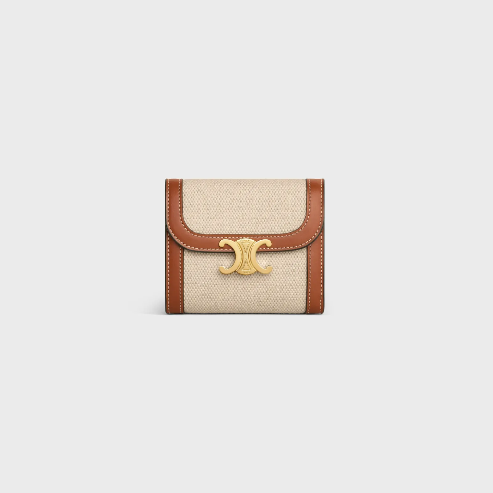 Sale Small Flap Wallet TRIOMPHE in textile and calfskin Women Triomphe | Categories·Wallets