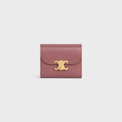 Clearance Small Flap Wallet TRIOMPHE in Shiny calfskin Women Triomphe | Categories·Wallets