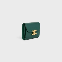 Best Small Flap Wallet TRIOMPHE in Shiny calfskin Women Triomphe | Categories·Wallets