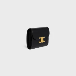 New Small Flap Wallet TRIOMPHE in Shiny calfskin Women Triomphe | Categories·Wallets