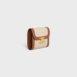 Sale Small Flap Wallet TRIOMPHE in textile and calfskin Women Triomphe | Categories·Wallets