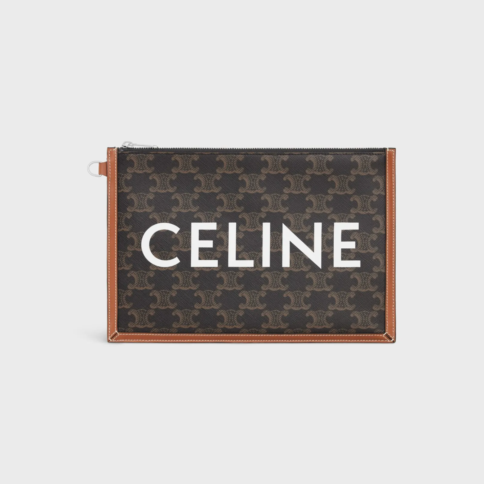 Outlet SMALL FLAT POUCH WITH STRAP in Triomphe canvas with print Triomphe Canvas