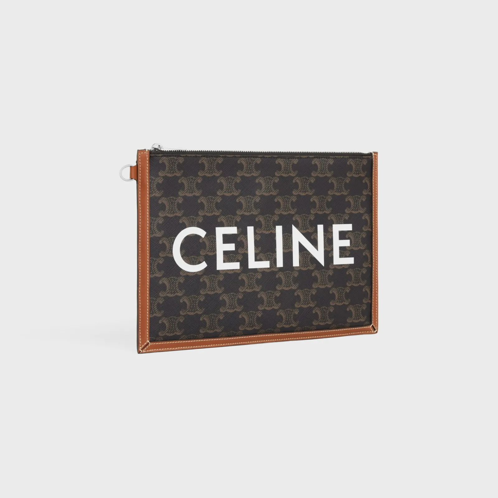 Outlet SMALL FLAT POUCH WITH STRAP in Triomphe canvas with print Triomphe Canvas