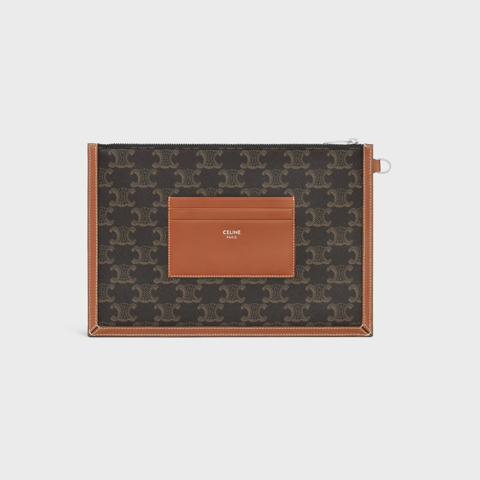 Outlet SMALL FLAT POUCH WITH STRAP in Triomphe canvas with print Triomphe Canvas