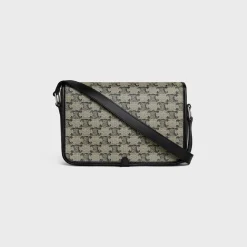 Sale SMALL FOLCO MESSENGER in TRIOMPHE CANVAS AND CALFSKIN Triomphe Canvas | Categories·Cross-Body Bags
