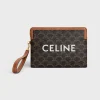 Hot SMALL POUCH WITH STRAP in TRIOMPHE CANVAS WITH PRINT Women Triomphe Canvas | Categories·Pouches And Tech Accessories