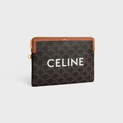 Hot SMALL POUCH WITH STRAP in TRIOMPHE CANVAS WITH PRINT Women Triomphe Canvas | Categories·Pouches And Tech Accessories