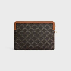 Hot SMALL POUCH WITH STRAP in TRIOMPHE CANVAS WITH PRINT Women Triomphe Canvas | Categories·Pouches And Tech Accessories