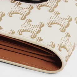 Hot Small Strap Wallet in Triomphe Canvas AND Lambskin Women Triomphe Canvas | Categories·Wallets