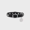 Hot Small Thin Dog Collar in Smooth Calfskin with Studs Dog Accessories