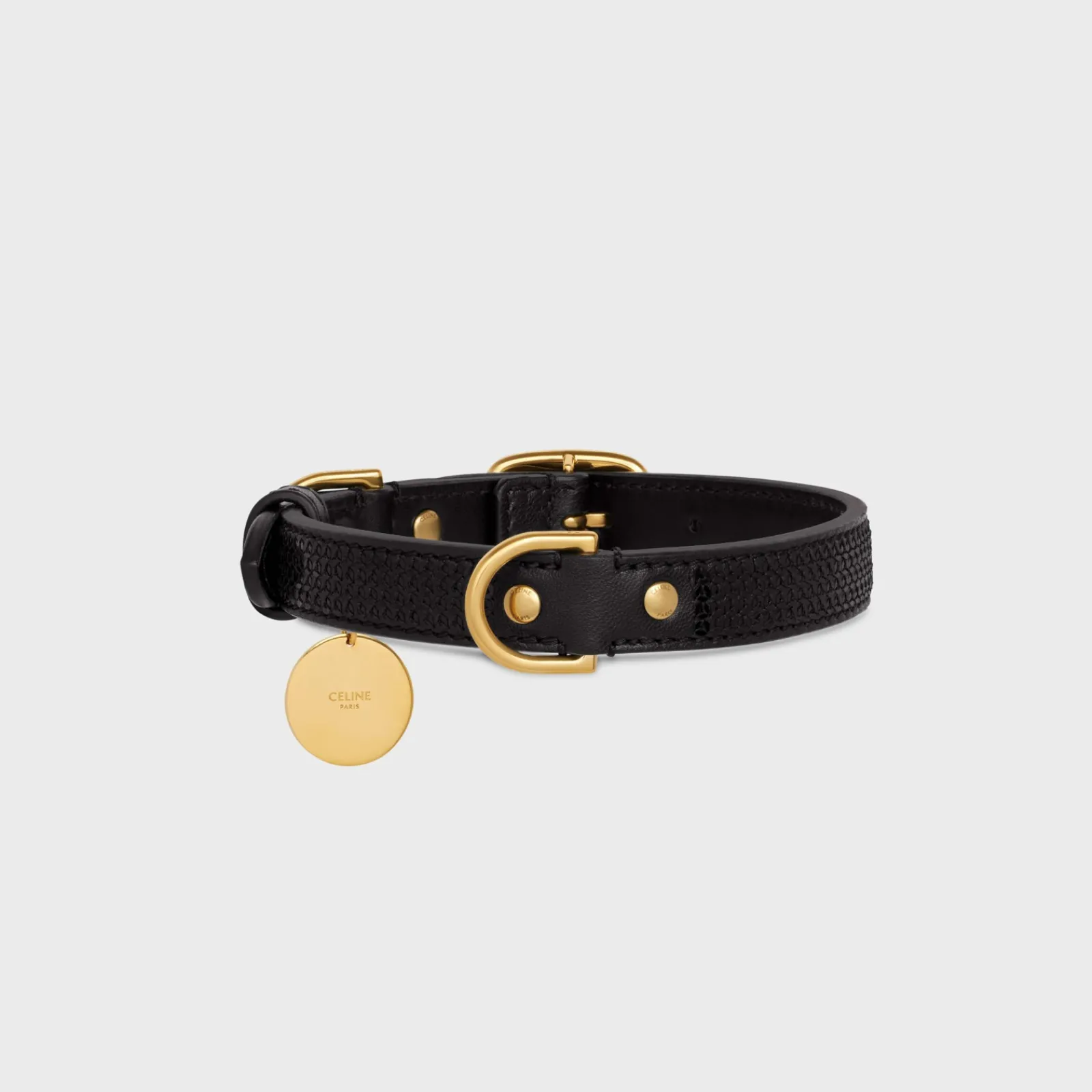 New Small Thin Dog Collar in Sequins and Calfksin Dog Accessories