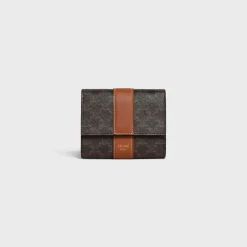 Hot Small Trifold wallet in Triomphe Canvas and Lambskin Women Triomphe Canvas | Categories·Wallets