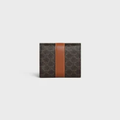 Hot Small Trifold wallet in Triomphe Canvas and Lambskin Women Triomphe Canvas | Categories·Wallets