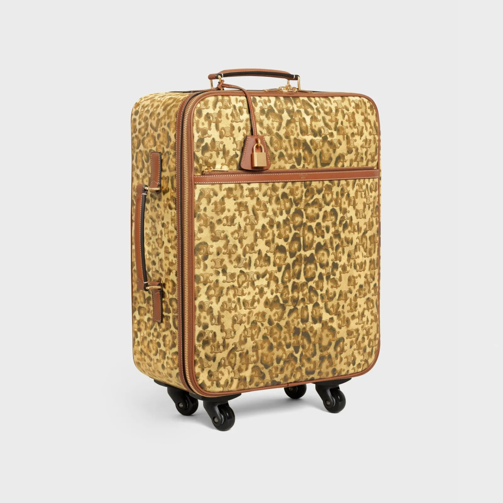 Online Small trolley in triomphe canvas with print and calfskin Travel