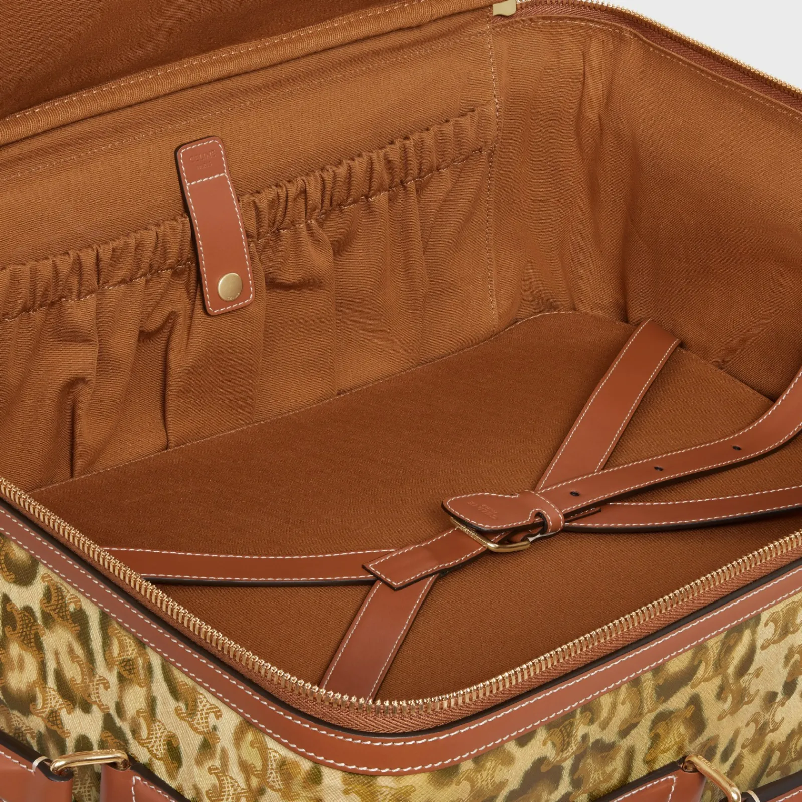 Online Small trolley in triomphe canvas with print and calfskin Travel
