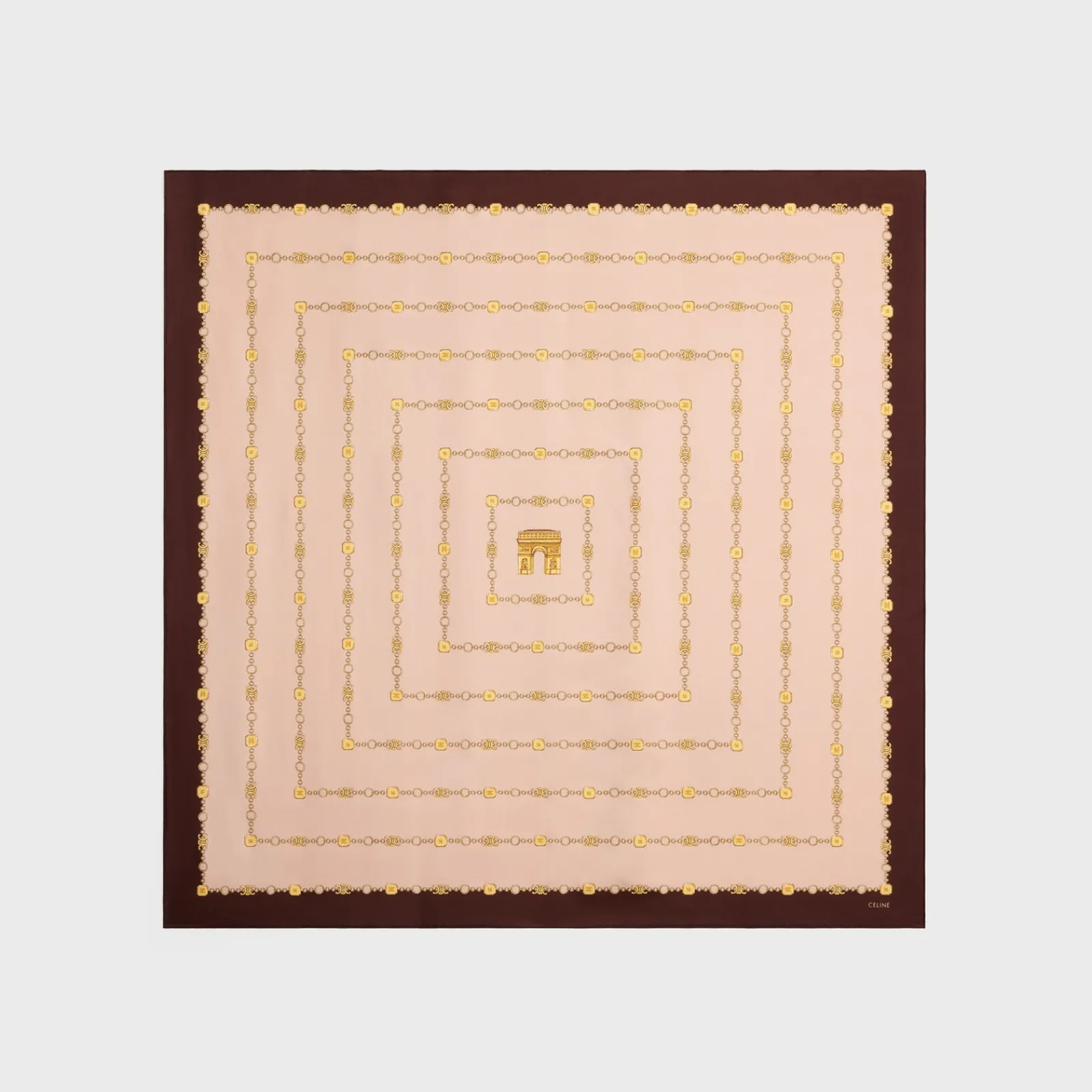 Fashion square in arc de triomphe silk twill Women Silk Scarves