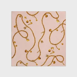 Discount SQUARE IN CHAIN TASSELS SILK TWILL Women Silk Scarves