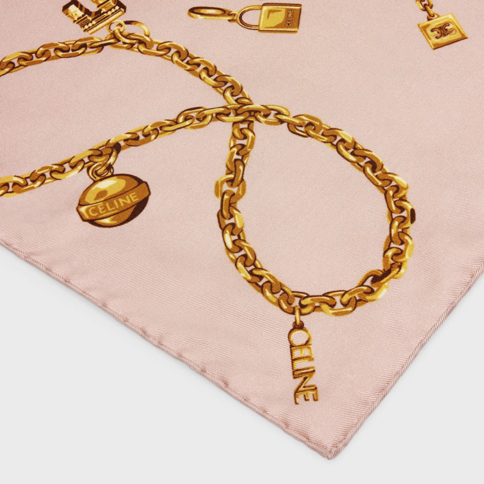 Discount SQUARE IN CHAIN TASSELS SILK TWILL Women Silk Scarves