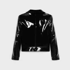Best straight blouson jacket in patent lambskin leather Women Jackets | Leather And Shearling
