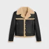 Discount straight-cut blouson jacket in curly lambskin Women Jackets | Leather And Shearling