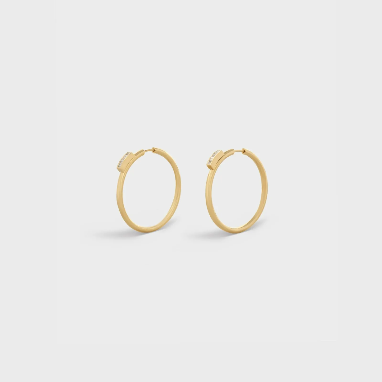 Fashion Systeme Large Hoops in Yellow Gold and Diamonds Women Other Lines | Categories·Earrings