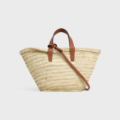 Outlet TEEN CLASSIC PANIER in Palm leaves and Calfskin Women More Lines·Classic Panier | Categories·Top-Handle Bags