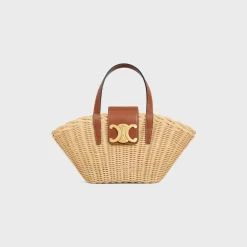 Clearance TEEN COUFFIN in WICKER AND NATURAL CALFSKIN Women More Lines·Classic Panier | Categories·Top-Handle Bags