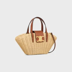 Clearance TEEN COUFFIN in WICKER AND NATURAL CALFSKIN Women More Lines·Classic Panier | Categories·Top-Handle Bags