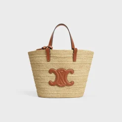 Best TEEN SUPPLE CLASSIC PANIER in Raffia and calfskin Women More Lines·Classic Panier | Categories·Top-Handle Bags