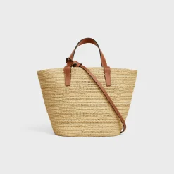 Best TEEN SUPPLE CLASSIC PANIER in Raffia and calfskin Women More Lines·Classic Panier | Categories·Top-Handle Bags