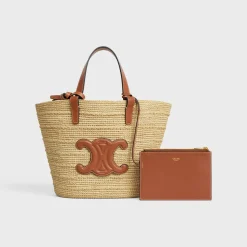 Best TEEN SUPPLE CLASSIC PANIER in Raffia and calfskin Women More Lines·Classic Panier | Categories·Top-Handle Bags
