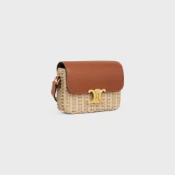 Online TEEN TRIOMPHE BAG in WICKER AND NATURAL CALFSKIN Women Triomphe | Categories·Cross-Body Bags