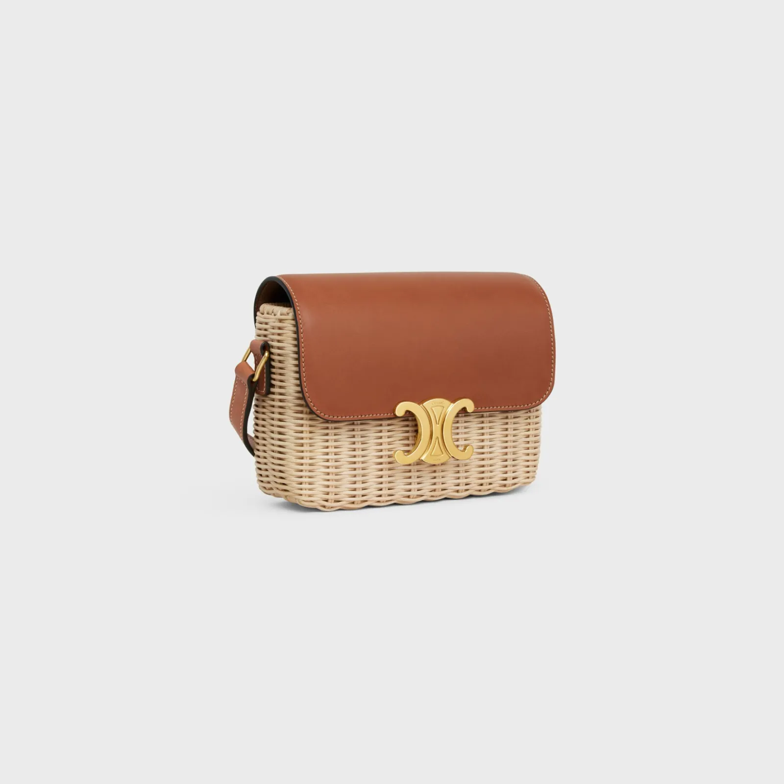 Online TEEN TRIOMPHE BAG in WICKER AND NATURAL CALFSKIN Women Triomphe | Categories·Cross-Body Bags