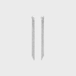 Sale Tennis Cocktail Earrings in White Gold and Diamonds Women Other Lines | Categories·Earrings