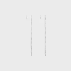 Sale Tennis Cocktail Earrings in White Gold and Diamonds Women Other Lines | Categories·Earrings