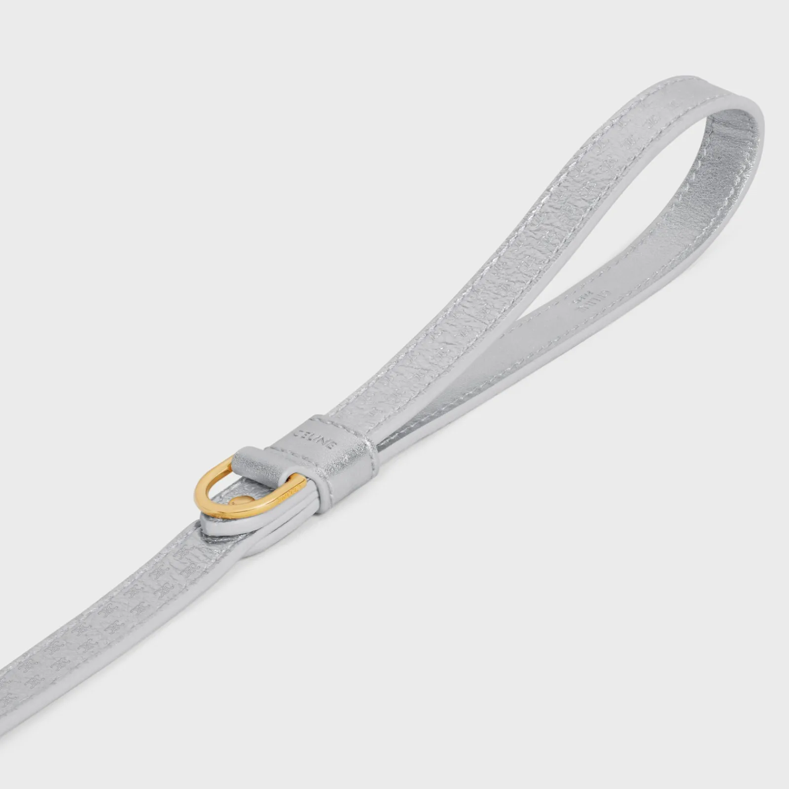 Outlet Thin dog leash in laminated calfskin with Triomphe embossed Dog Accessories