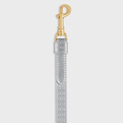 Outlet Thin dog leash in laminated calfskin with Triomphe embossed Dog Accessories