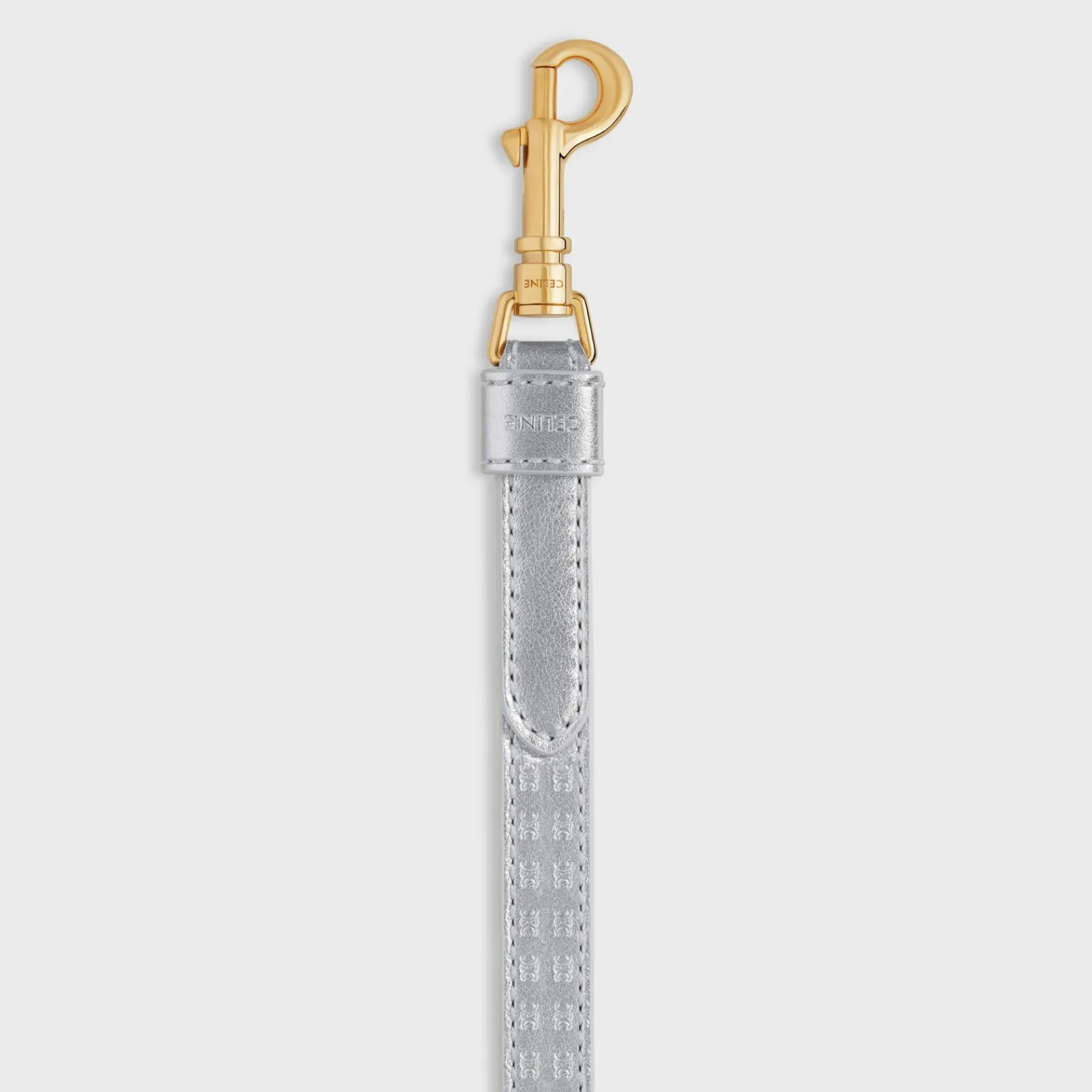 Outlet Thin dog leash in laminated calfskin with Triomphe embossed Dog Accessories