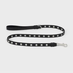 Discount Thin Dog Leash in Smooth Calfskin with Studs Dog Accessories