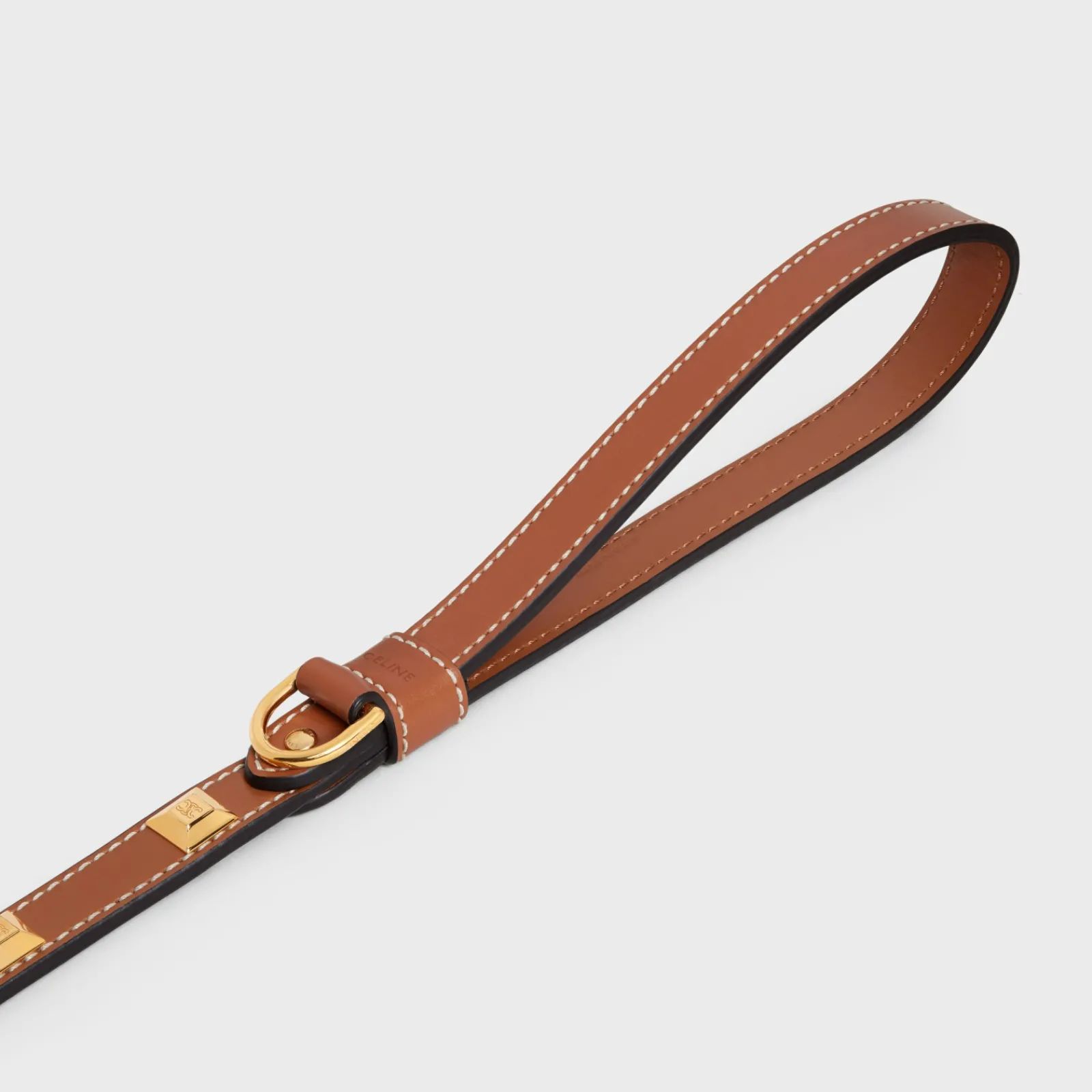 Hot THIN DOG LEASH IN SMOOTH CALFSKIN WITH PYRAMID STUDS Dog Accessories