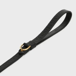 Online Thin dog leash in smooth calfskin with embossed Dog Accessories