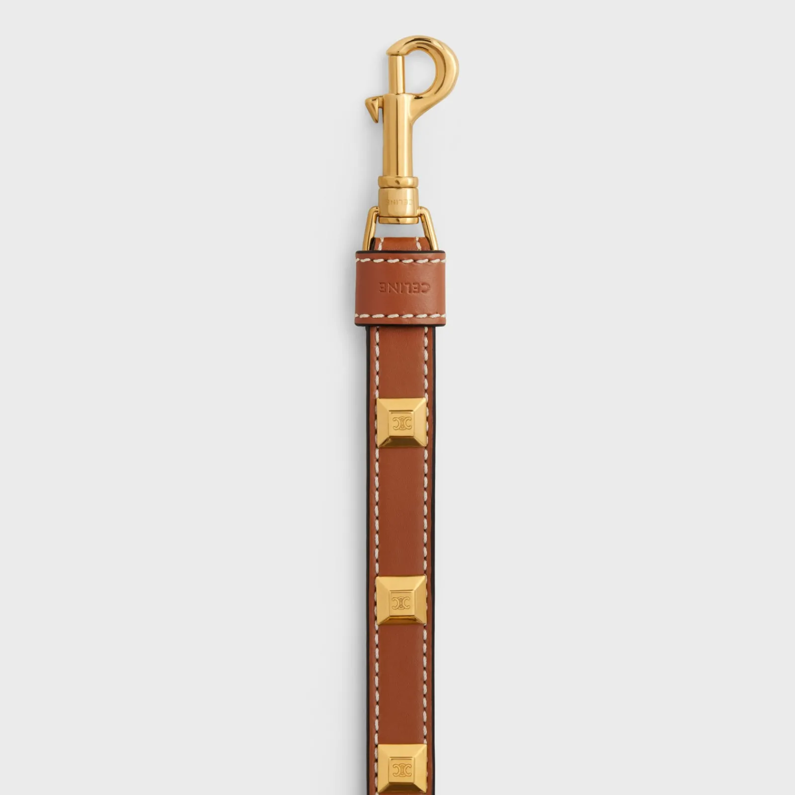 Hot THIN DOG LEASH IN SMOOTH CALFSKIN WITH PYRAMID STUDS Dog Accessories