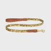 Fashion Thin dog leash in Triomphe canvas with print and calfskin Dog Accessories