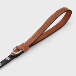 Outlet Thin Dog Leash in Triomphe Canvas and Calfskin with studs Dog Accessories